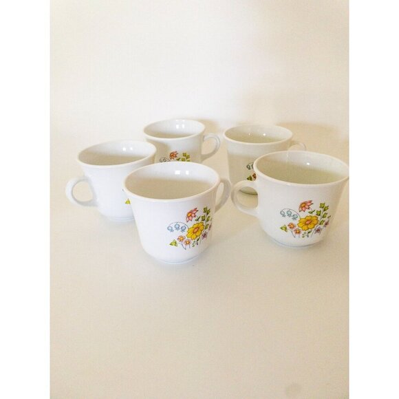 Vintage Corelle Spring Blossom Coffee/Tea Cups Set of 5 - Picture 2 of 4
